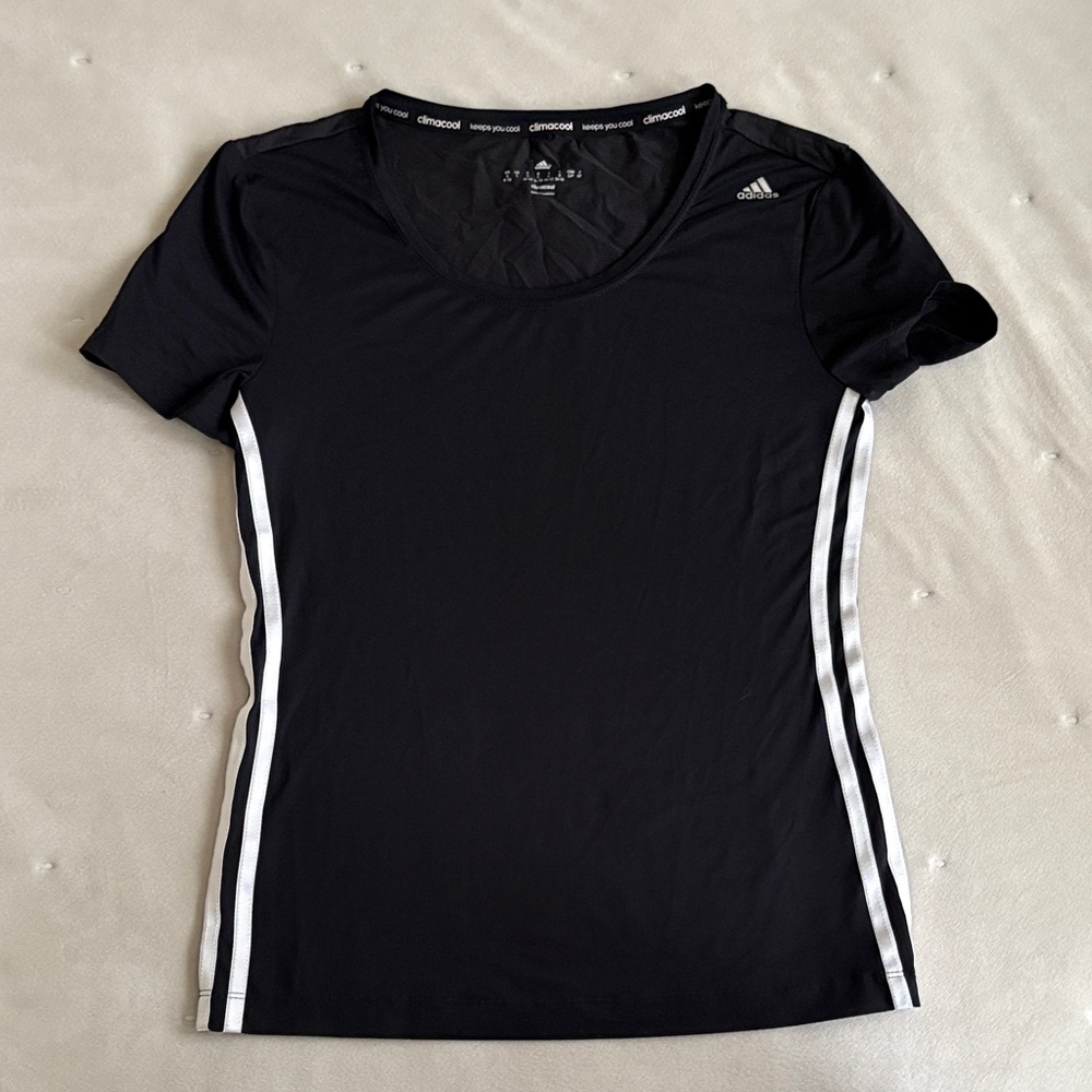 Adidas Women's Black Tee with White Accents